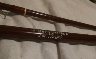Vintage Fenwick FF756 7 1/2 ' 3oz 6 wt Line Two Piece Fly Rod With ALUMINUM TUBE 3