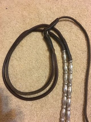 Vintage Circle Y Leather Heavy Weight Romal Romel Reins With Silver Ferrules