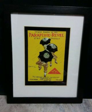 Shadowbox Art " Parapluie - Revel " Vtg Poster By Leonetto Capiello 1920 