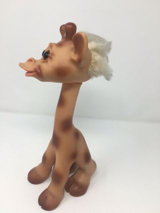 Vintage Rare Thomas DAM Giraffe Troll Doll 12” Denmark Glass Eyes 4