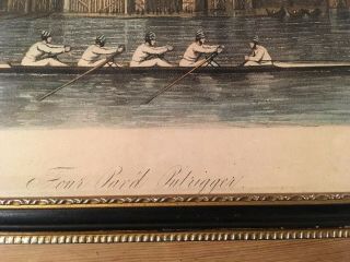 Antique / Vintage Rowing / Regatta Print “ Four Par’d Outrigger” Leander Henley 3