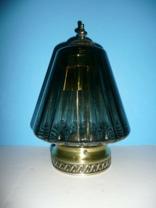 Vintage Mid - Century Smoked Art Glass Ceiling Light " Lightcraft Of California "