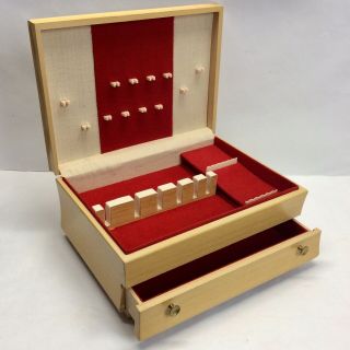 Vintage Oneida Anti - Tarnish Wood Silverware Flatware Storage Chest Box W/drawer
