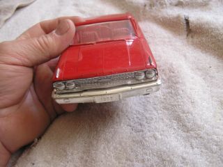 Vintage 1963 Ford Galaxie 500 Convertible Promo Model Car Red