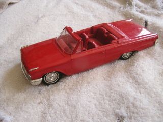 Vintage 1963 Ford Galaxie 500 Convertible Promo Model Car Red 2