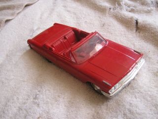 Vintage 1963 Ford Galaxie 500 Convertible Promo Model Car Red 3