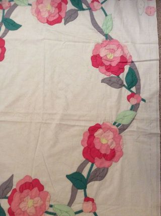 Vintage Gold Art Appliqué Quilt Top Kit: Camellia 8