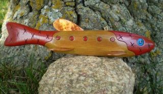 Jay Mcevers Fish Decoy Lure Fishing Folk Art Carved Wood Rod Spearing Tackle Ice