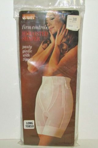 Vintage Montgomery Ward Firm Control Hi - Waisted Shaper Panty Girdle With Zipper