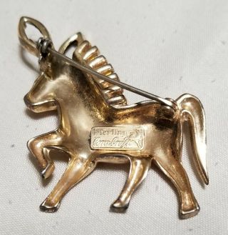 Rare Vintage COROCRAFT Sterling Silver Prancing Pony Brooch - Coro Craft Pin 2