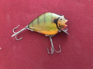 Vintage Early Wood Heddon 740 Punkinseed In Sunfish Antique Fishing Lure