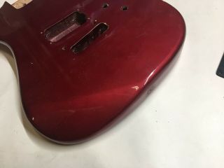 Vintage 80 ' s Kramer Striker 100 Electric Guitar Body Metallic Red 3