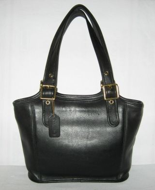 Coach Vintage Legacy Black Leather Medium Size Tote Satchel Handbag G7d - 9086