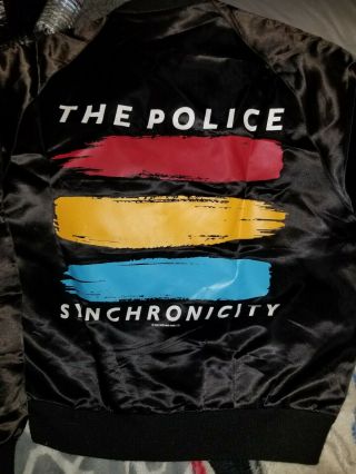 The Police Sting Vintage 1983 Synchronicity Black Satin Tour Jacket Bomber M