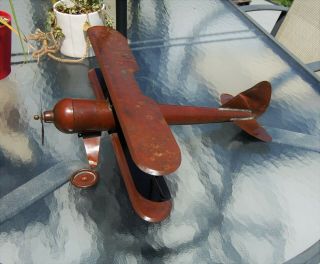 Vintage Copper Airplane Biplane.  All Copper.  21 " W X 33 " L.  Rare