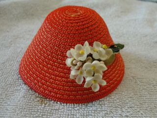 Vintage Madame Alexander Cissette Red Straw Hat