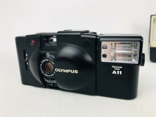 Olympus XA 2 Film Camera & A11 Electronic Flash Boxed Vintage Japan Self Timer 3