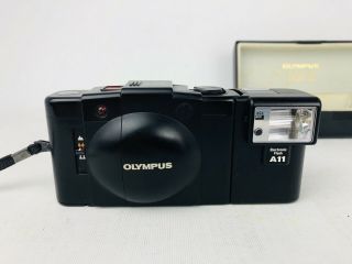 Olympus XA 2 Film Camera & A11 Electronic Flash Boxed Vintage Japan Self Timer 6