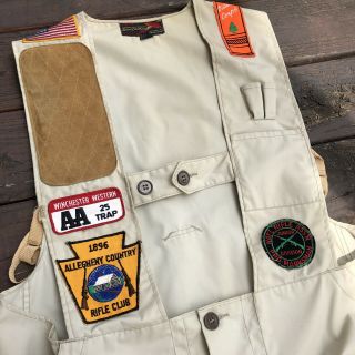 Vintage 60’s 10x Shooting Hunting Vest NRA patches Size 40 2