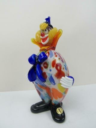 Vintage Murano Glass Clown Figurine (made In Italy)