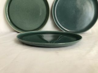 Vintage Russel Wright By Steubenville 3 Pc Set Of Dinner Plates - Teal Blue 10” 4