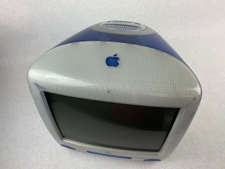Vintage Apple iMac G3 Blueberry 350MHz CPU 128MB RAM 7GB HDD MacOS10.  0.  3 BURN IN 2