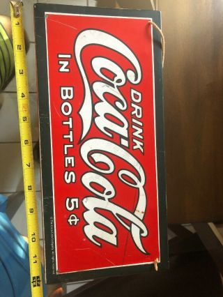 Vintage Embossed 5c In Bottles Coca Cola Coke Soda Pop Drink Metal Sign
