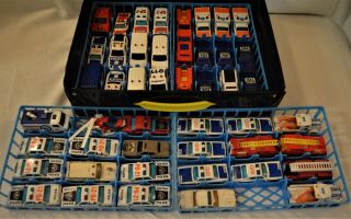 48 Vintage First Responders Hotwheels And Matchbox,  With Carrying Case