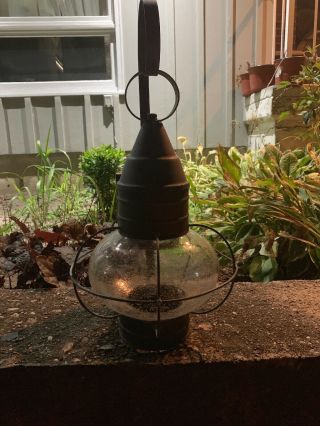 Vintage Weathered Brass Rustique 1 - Light Outdoor 20” Onion Wall Lantern 2