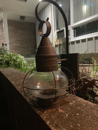Vintage Weathered Brass Rustique 1 - Light Outdoor 20” Onion Wall Lantern 3