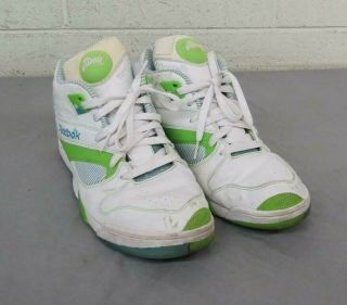Vintage 1990s Reebok Court Victory The Pump White Leather Tennis Shoes 12/45.  5