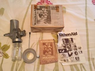 Vintage Metal Kitchen Aid Grain Mill Stand Mixer Attachment Hobart K45