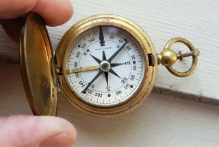 Vintage Waltham U.  S.  Ww2 World War Ii Brass Military Compass