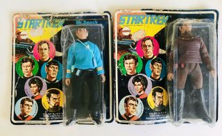 2 Vintage Mego Star Trek Mr.  Spock Vulcan 8 ",  Klingon Figure -