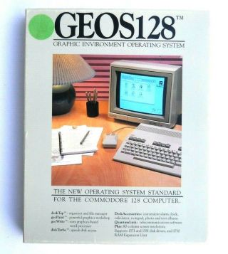Vintage Geos 128 Graphic Environment Operating System Commodore 128 1985 Minty