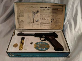 Vintage Daisy Co2 200 Semi - Automatic Gas Bb Pistol Bb/.  177 Cal Box