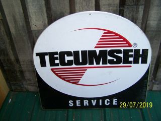 Vtg Tecumseh Dealer Embossed Metal Service Sign 25 " X 24 "