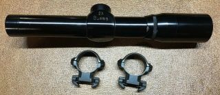 Vintage Burris Pistol Scope With Rings,  Lens Covers,  Exc