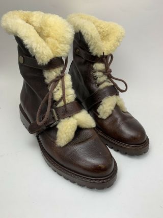 Vtg 1990s Polo Ralph Lauren Sportsman Shearling Winter Snow Boots Men 