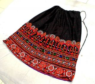 Ethnic Gypsy India Boho Embroidery Rabari Kuchi Banjara Tribal Belly Dance Skirt