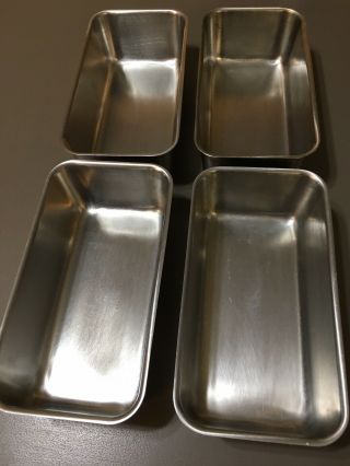 4 Vtg Stainless Steel Vollrath 7203 2 Qt.  Apprx 9x5x3 Loaf Bread Baking Pans