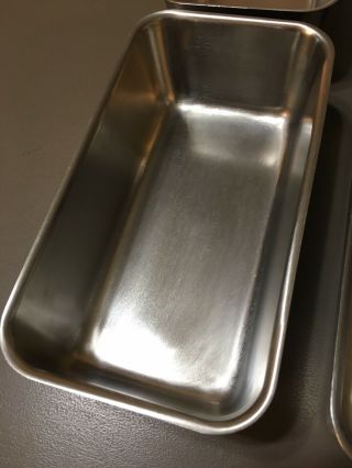 4 Vtg Stainless Steel VOLLRATH 7203 2 Qt.  Apprx 9x5x3 Loaf Bread Baking Pans 2