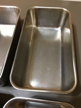 4 Vtg Stainless Steel VOLLRATH 7203 2 Qt.  Apprx 9x5x3 Loaf Bread Baking Pans 4