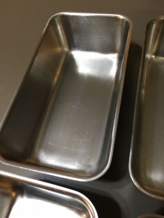 4 Vtg Stainless Steel VOLLRATH 7203 2 Qt.  Apprx 9x5x3 Loaf Bread Baking Pans 5