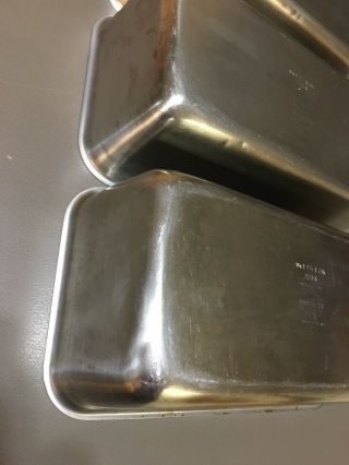 4 Vtg Stainless Steel VOLLRATH 7203 2 Qt.  Apprx 9x5x3 Loaf Bread Baking Pans 7