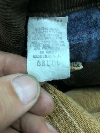 VTG Carhartt Mens Blanket Lined Chore Coat Jacket Size 46L Made USA 7