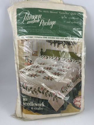 Vintage Paragon No 01151 Shirred Camellia Quilt Kit Package Double Bed Size