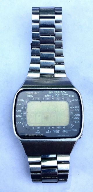 1977 Seiko Pan Am M158 5000 Lc Quartz Lcd Digital Watch Rare Parts