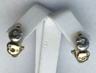 Ladies 14k Yellow & White Gold Fashion Diamond Earrings 4.  2 Grams.  12 Ct Vintage