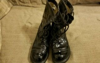 Mens Double H Hh Jump Boots Black Leather Paratrooper Military Work Usa 10
